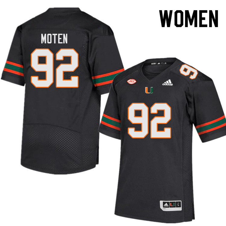 Women #92 Ahmad Moten Miami Hurricanes College Football Jerseys Sale-Black - Click Image to Close